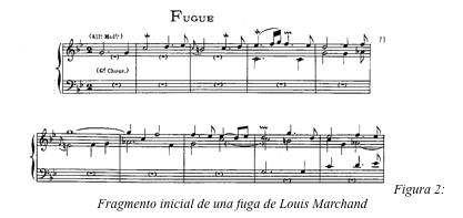 Figura 2: Fragmento inicial de una fuga de Louis Marchand